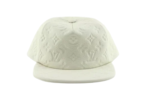 White Fabric Louis Vuitton Hat