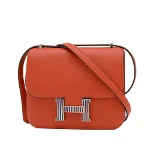 Red Leather Hermès Constance Bag