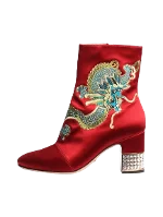 Red Satin Gucci Boots