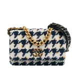 Navy Fabric Chanel Wallet on Chain