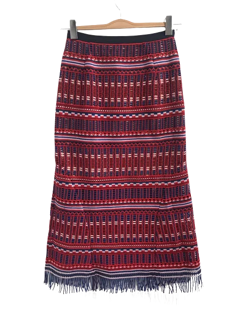 Red Cotton Saloni Skirt