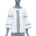 White Cotton Oscar de la Renta Top