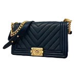 Navy Leather Chanel Travel Bag