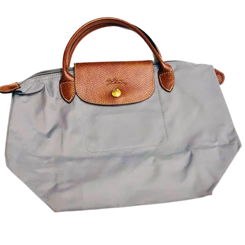 Grey Canvas Longchamp Handbag
