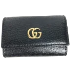 Black Leather Gucci Key Holder