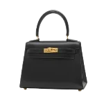 Black Leather Hermès Handbag