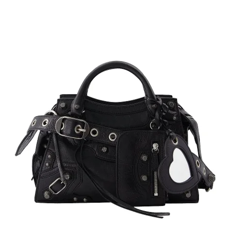 Black Leather Balenciaga Handbag