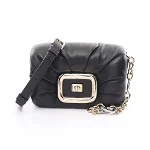 Black Leather Roger Vivier Shoulder Bag