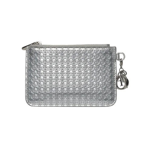 Silver Leather Dior Wallet
