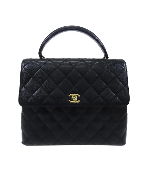 Black Leather Chanel Handbag
