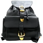 Black Leather Versace Backpack