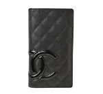 Black Leather Chanel Wallet