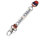 Silver Canvas Chloé Key Chain