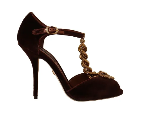 Burgundy Cotton Dolce & Gabbana Heels