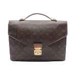 Brown Leather Louis Vuitton Porte Documents Voyage