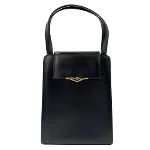 Black Leather Cartier Tote