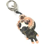 Brown Fabric Fendi Key Holder