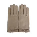 Grey Leather Hermès Gloves