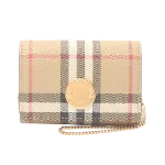 Beige Canvas Burberry Wallet