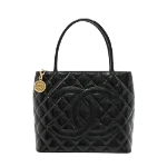 Black Fabric Chanel Tote