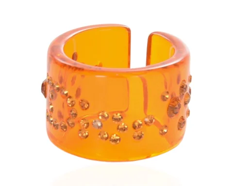 Orange Plastic Dior Ring