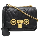 Black Leather Versace Crossbody Bag