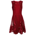 Red Mesh Maje Dress