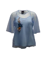 Blue Polyester Pinko Top