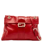 Red Leather Fendi Baguette