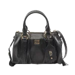 Black Leather Miu Miu Handbag