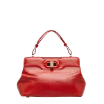 Red Leather Bvlgari Shoulder Bag