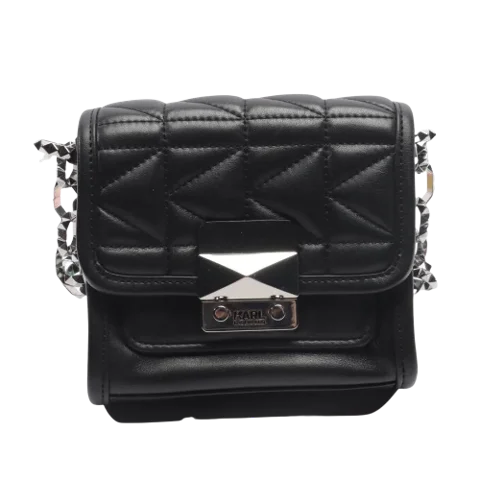 Black Leather Karl Lagerfeld Crossbody Bag