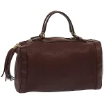 Burgundy Leather Gucci Boston Bag