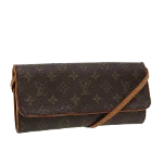 Brown Canvas Louis Vuitton Twin Pochette