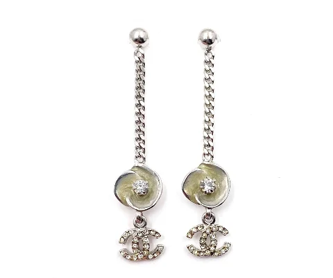 Silver Metal Chanel Earrings