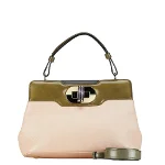 Pink Leather Bvlgari Handbag