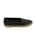 Black Leather Yves Saint Laurent Espadrilles