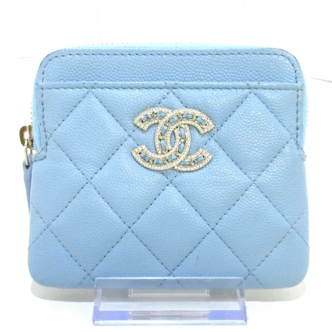 Blue Leather Chanel Wallet