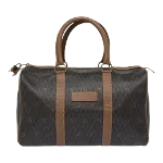 Brown Canvas Dior Boston Bag