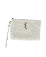 White Leather Yves Saint Laurent Pouch