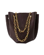 Brown Leather Nanushka Shoulder Bag