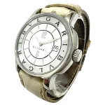 White Leather Bvlgari Watch