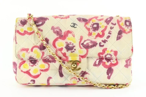 Pink Fabric Chanel Flap Bag