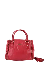 Red Leather Roberto Cavalli Handbag