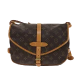 Brown Canvas Louis Vuitton Saumur