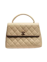 Beige Canvas Chanel Handbag