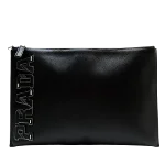 Black Leather Prada Clutch