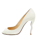 White Fabric Christian Louboutin Heels