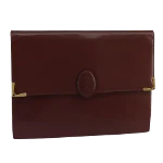 Burgundy Leather Cartier Clutch