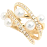 Gold Metal Mikimoto Ring